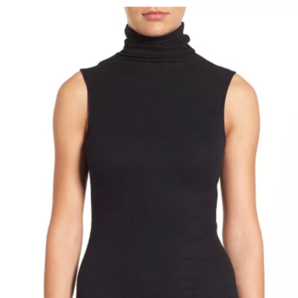 Ribbed Funnel Neck Sleeveless